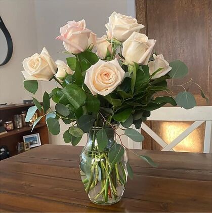Pink Roses in a Vase