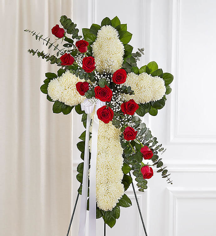 Cross Flower Standing Spray a2396 | Flower Delivery | Flower Shop