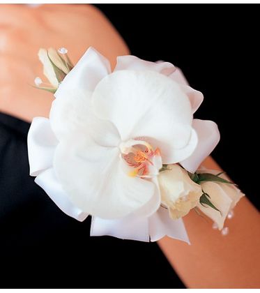 White Orchid and Roses Wristlet