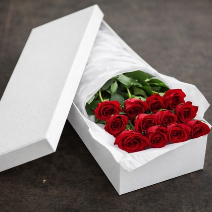 Dozen Premium Red Roses in a Box