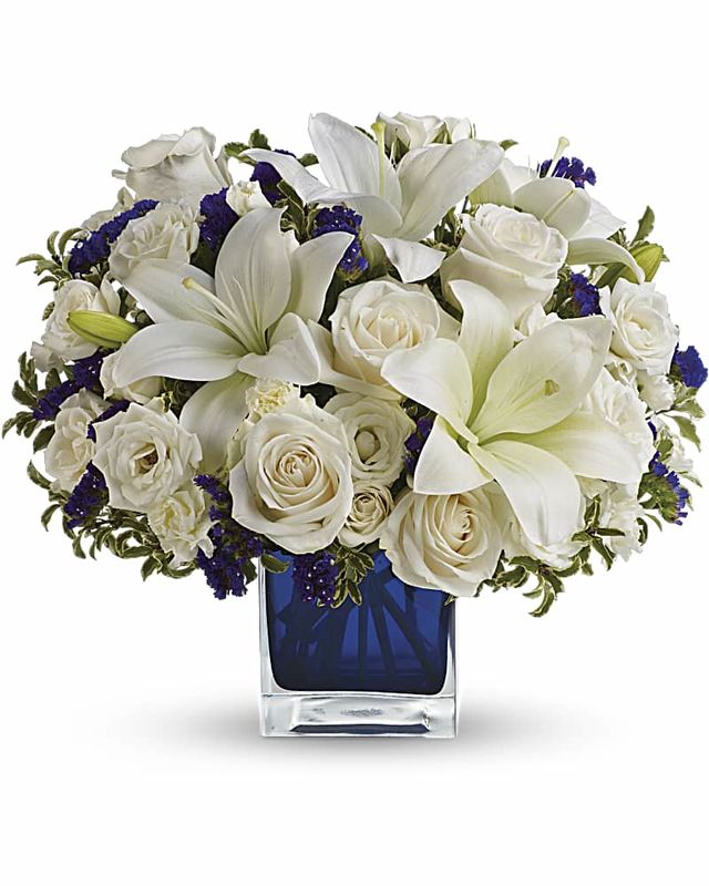 Teleflora's Sapphire Skies Bouquet a3388 Flower Delivery Flower Shop