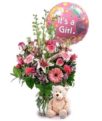 Welcome baby store girl flowers
