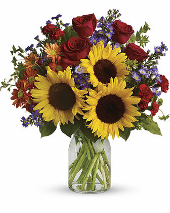 Gold Beauty Rose and Sunflower