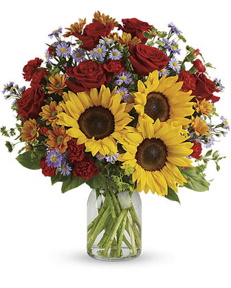 Gold Beauty Rose and Sunflower