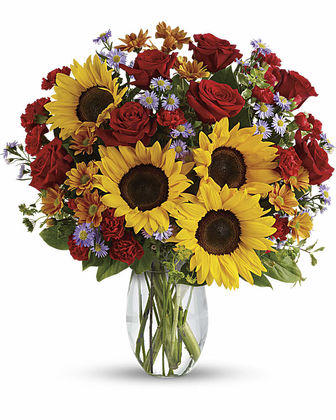 Gold Beauty Rose and Sunflower
