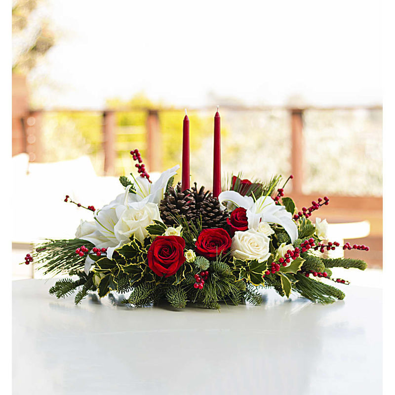 Teleflora Christmas Wishes Centerpiece a4037 Flower Delivery Flower