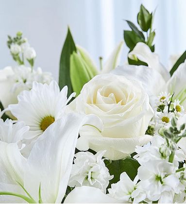 Elegant All White Flower Vase Arrangement