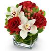 3 Red Roses and 2 Orchids