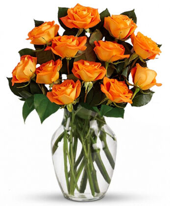 Orange Roses in a Vase a5053 | Flower Delivery | Flower Shop