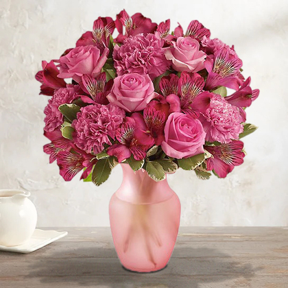 Pink Perfect Flower Vase Arrangement