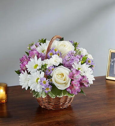 Blessings Lavender Floral Basket