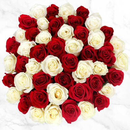 Red and White Rose Bouquet