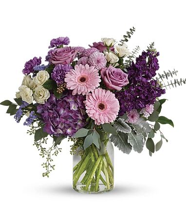 magnificent mauves flower vase boss's day gift