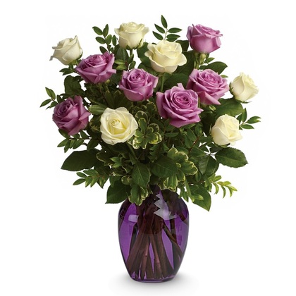 Absolute Charisma of White and Lavender Roses