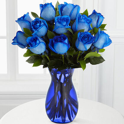 Blue Moon Roses in Vase