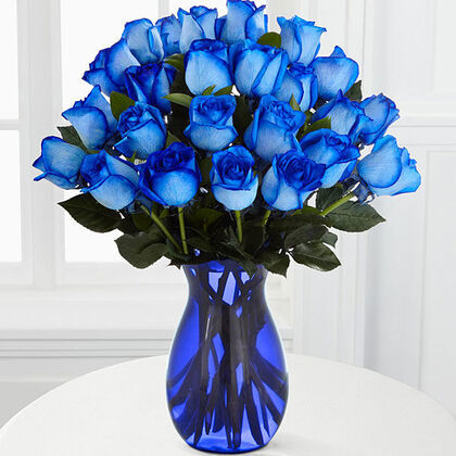 Blue Moon Roses in Vase