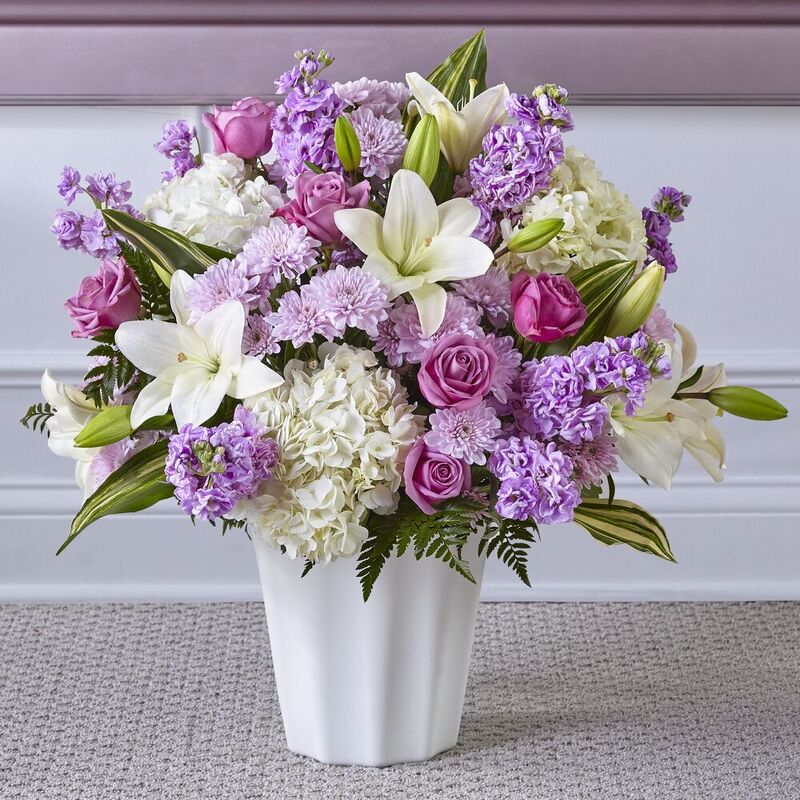 FTD Stunning Lavender Heaven Sympathy Basket a9448 | Flower Delivery ...