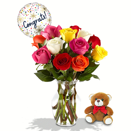 Congratulations with Fresh Roses