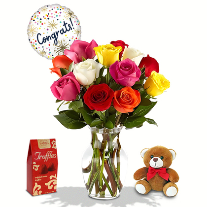 Congratulations with Fresh Roses