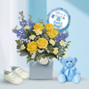With Balloon, Blue Teddy Bear and Baby Boy Shoes