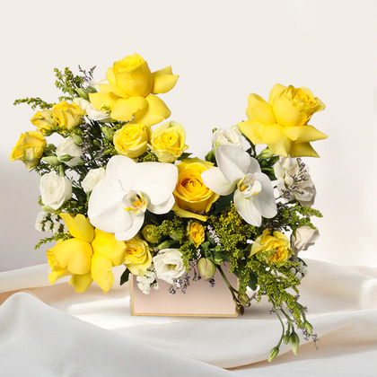 Roses and Orchids Sophistication Flower Box