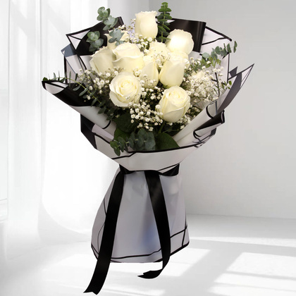 White Rose Elegance Luxury Bouquet