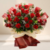 With 24 red roses